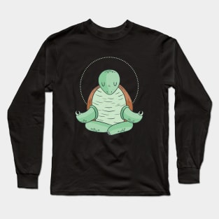 turtle yoga funny cartoon awesome shirt Long Sleeve T-Shirt